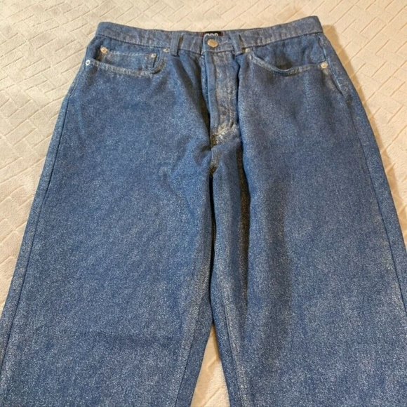 BDG Womens 27 Denim Jeans Blue Relaxed Straight Glitter High Rise Button Fly - Picture 2 of 13